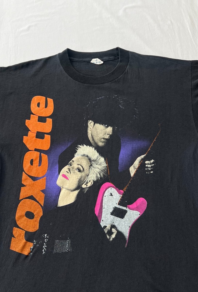 Vintage 90s Roxette Pop Rock Band Black T-shirt Sz M | eBay