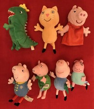 Peppa Pig Soft Toy Bundle: Peppa Pig Hand Puppet, Candy Cat, Mr. Dinosaur,George