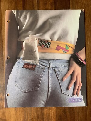 Class Act 1980s Era STASH-IT Binder Folder Organizer/ Divider 2-Pockets Yellow