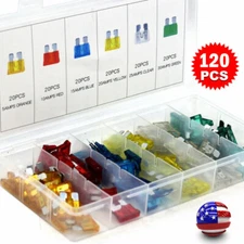 120Pcs Medium Blade Fuse Assortment 5-30A Kit Blade Auto Car Truck Automotive US
