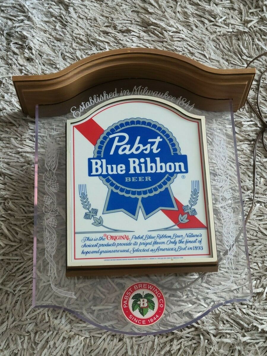 Pabst Blue Ribbon Beer Sign - Lights up | eBay Pabst Blue Ribbon Beer Sign - Lights up | eBay
