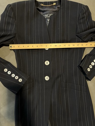 Escada Women’s Pant Suit Size 34 Wool Pinstripe - Picture 16 of 19