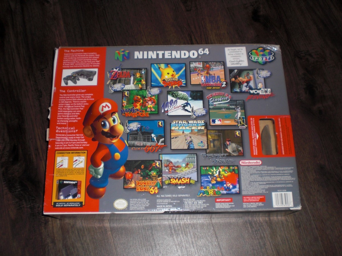 1994 FUNTASTIC GRAY Nintendo N64 Game Console Clear EMPTY BOX