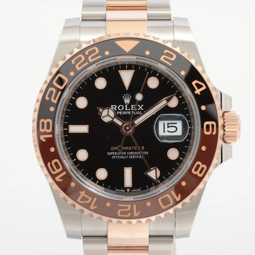 Rolex GMT Master II 126711CHNR PG×SS PG×SS AT black dial 2 Extra Links