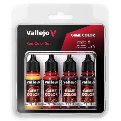 Vallejo Game Color Red Paint Set 4X18Ml Miniature Paints