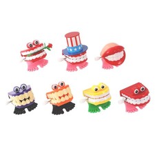 7PCS Chattering Teeth Wind Up Toy Walking Gags Practical Joke Funny Small Feet