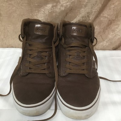 RARE VANS ATWOOD HI LEATHER SHOES VN-0VG3DX4 BROWN/WHITE Size 11.5
