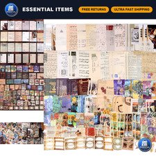 200pcs Vintage Scrapbook Supplies, Ephemera Stickers Paper for Journaling Kit