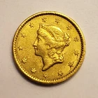 1851 Liberty Head Coronet Gold One Dollar Coin | No Mint Mark $1 Au