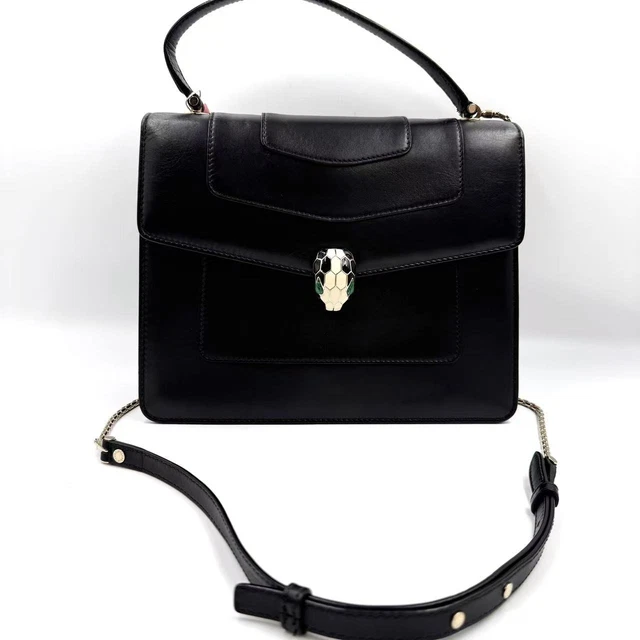 11.05 17 Bvlgari Serpenti Bag Black Top Handle Bag