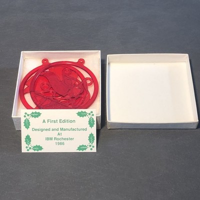 2 Rare First Edition 1986 Ornaments Designed and Manufactured at IBM Rochester