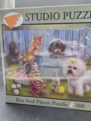 Bits and Pieces 500 Piece Jigsaw Puzzle Rub a Dub Doggie Dogs in Bath 16x20 NEW