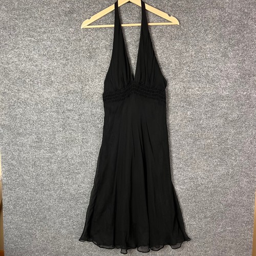 Vintage 90s Y2K Laundry By Shelli Segal Halter Dress 4 100% Silk