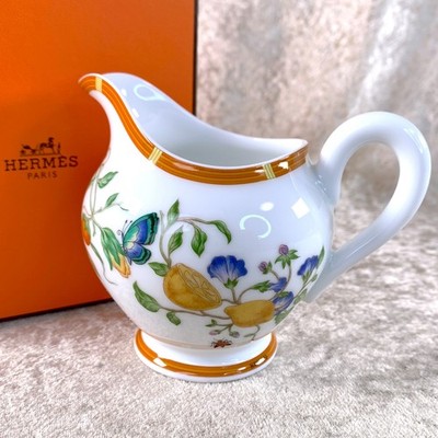 Vintage Hermes Paris La Siesta Milchkännchen Milchtopf Porzellan Geschirr mit Etui