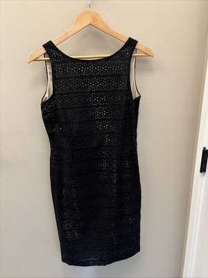 Esprit De Corp Black Tan Perforated Sleeveless Dress 5/6