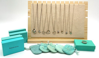 Collana con ciondolo originale Tiffany & Co. SV925 lotto di 10 con scatola/sacchetto antipolvere IJE100185