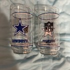 Dallas Cowboys GLASSES 2 Beverage NFL Star VTG 14oz COLLECTIBLE 1980’s Mobil