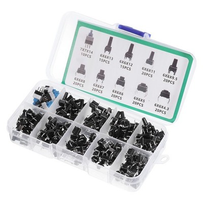 180pcs Micro   Tact Switch Kit Tactile Push Button Switch Assortment *gi