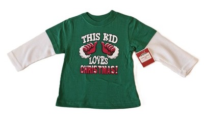 WEIHNACHTEN  Jungen T-Shirt THIS KID LOVES CHRISTMAS  Gr74/80  Neu mit Etikett