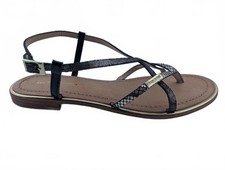 Les Tropeziennes Hamat sandali neri in pelle di serpente donna UK 4 EU 37 nuovi imballati