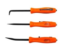 New Snap-on Pocket Pry Bar Set 3 Pcs Orange Handles 5 Long Magnetic Ends