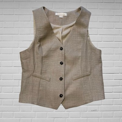 Monteau Los Angeles beige tailored suit vest L academia corpcore waistcoat