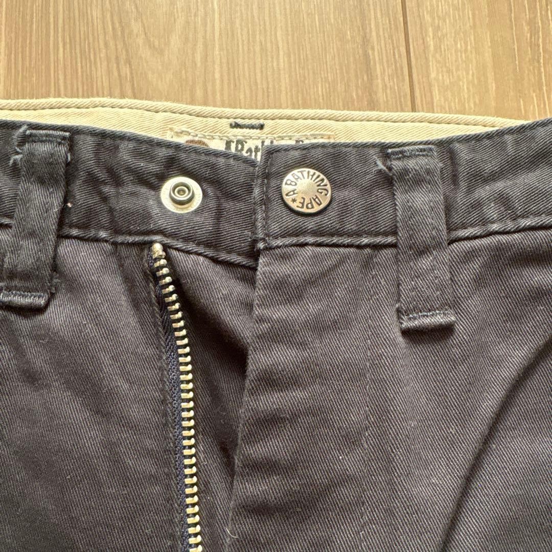 A BATHING APE Baby Milo Cotton Straight Chino Pants Navy S Inseam 74cm BA0226218 thumbnail 2