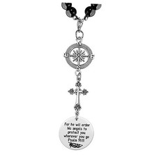 Cross Car Charm, for He Will Order His Angels to Protect You Wherever You Will