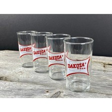 Dakota Beer Glasses Set 4 North Dakota Brewery Barware 1960s Anchor Hocking