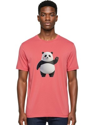 Panda-2 Mens Graphic Tee, 100% Cotton, Casual Summer Wear
