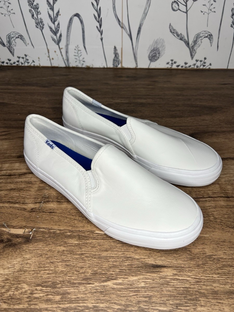 Keds Wh59799 Keds Double Decker Leather White Keds Slip-Ons Double