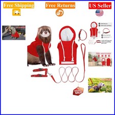 Red Ferret Sweater Harness Leash Set Small Animal Accessories