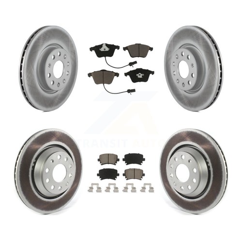 Front Rear Coated Disc Brake Rotors And Ceramic Pads Kit For Volkswagen CC - Picture 3 of 5