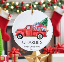 Custom Name First Christmas Ornament, Customized Gift for New Born