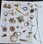 Vintage Mixed Lot Costume Jewelry Pins Brooches Earings Rings Cufflinks Trinkets