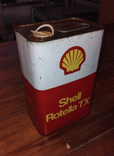 Shell Rotella TX empty oil canister