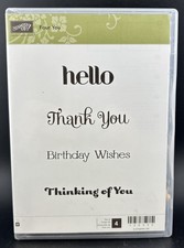 Stampin Up Four You 130535 Rubber Cling Stamp Thank You Birthday