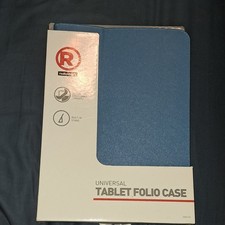 RadioShack Universal Tablet Folio Case Blue Suede 9-10" Built-in Stand