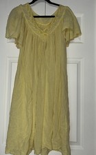 Unbranded Women Cotton Gauze Dress Vintage Yellow Boho Cottagecore Medium