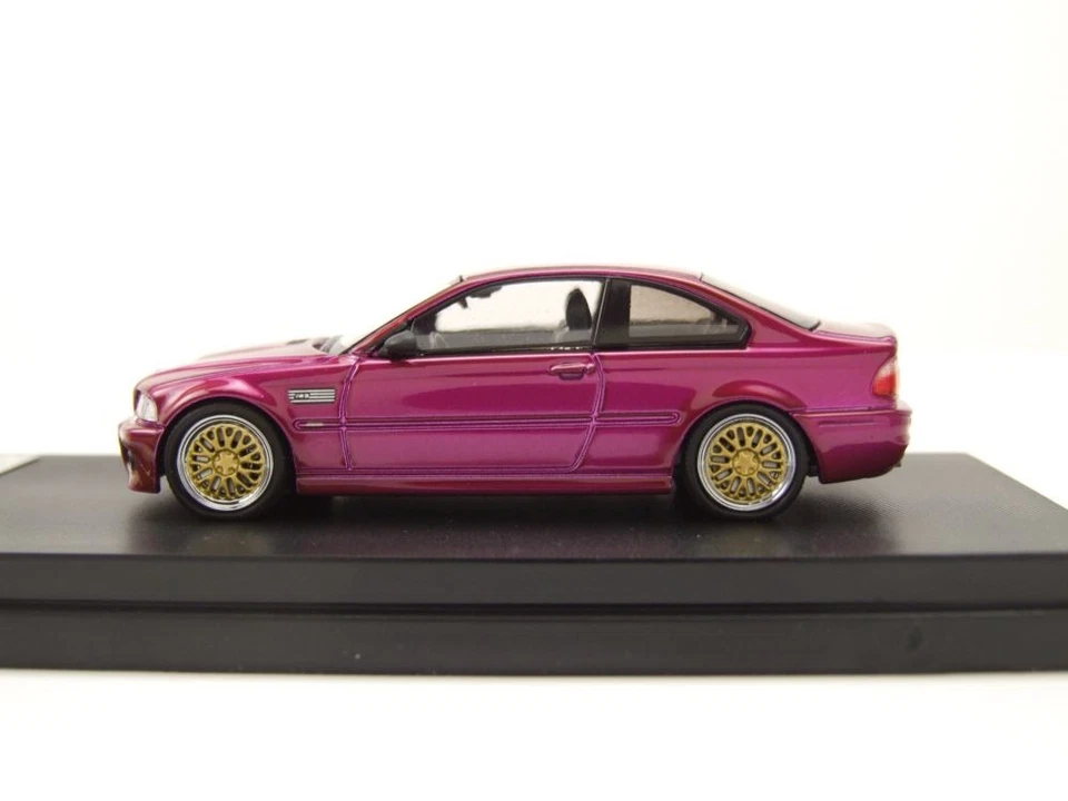 BMW E46 Viola Con Cerchi BBS Modellino 1:64 Stance Hunter - Immagine 3 di 4