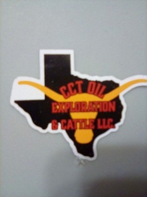 oil field  sticker  CCT OIL EXPLORATION & CATTLE LLC 2'' round