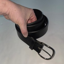 Tony Lama Leather Belt Mens 46 Black Western Snap On Buckle C70113 Made in USA