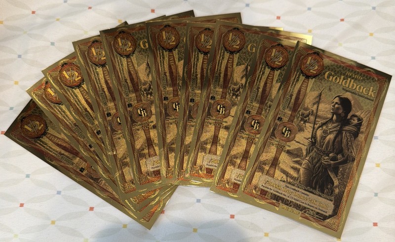 10x Idaho 1/2 Goldback 2026 Alpha Notes 1/200 oz Gold Foil Lot