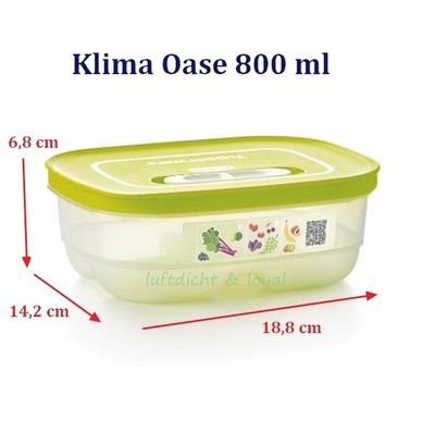 Tupperware KlimaOase 800 ml Kühlschrankbehälter Obst Gemüse Wurst Fleisch