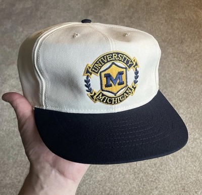 Vintage Michigan Wolverines Blockhead Color Block 90s Snapback University Square