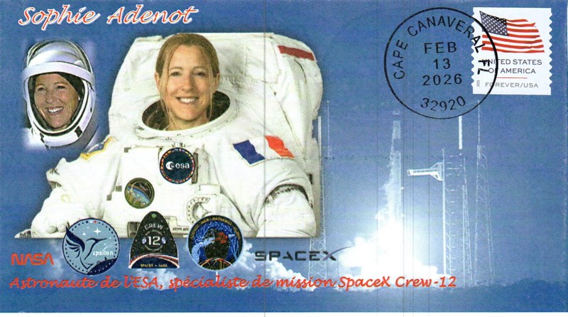 2026 ESA SpaceX Crew-12 French Astronaut Adenot Launch Cape Canaveral 13 Febr