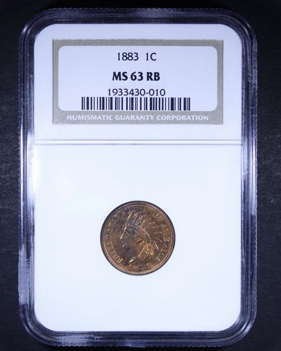 1883 Indian Head Cent - 1c NGC MS63 RB - Red Brown