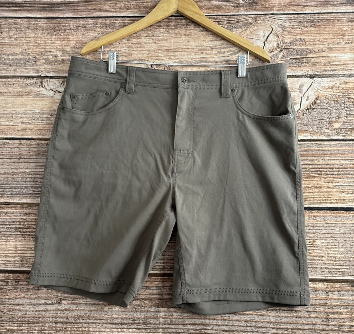 Prana Men's Brion Hiking Performance Short Size 38 Brown Khaki Outdoor Hiking