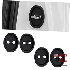 4PCS Door Latch Lock Cover, Silicone Car Door Lock Cover for Car Door Black
