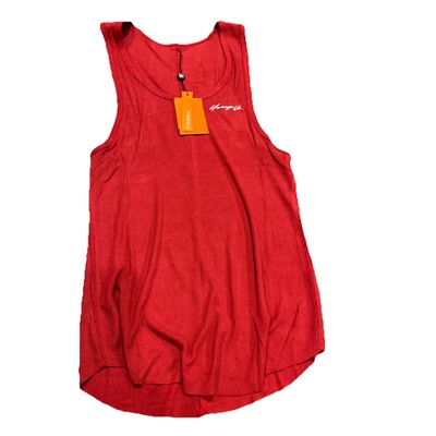 NWT Youngla 331  Rib Tank Muscle Top Sleeveless Workout Gym Red Mens Small S